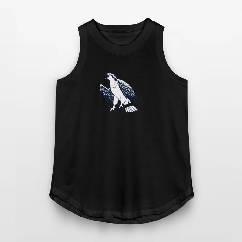 a minimalist line art of a osprey stretchin