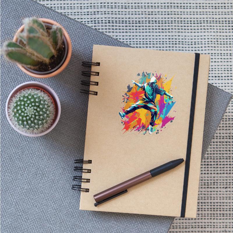 Breakdancer's Elegance in Motion Colorful