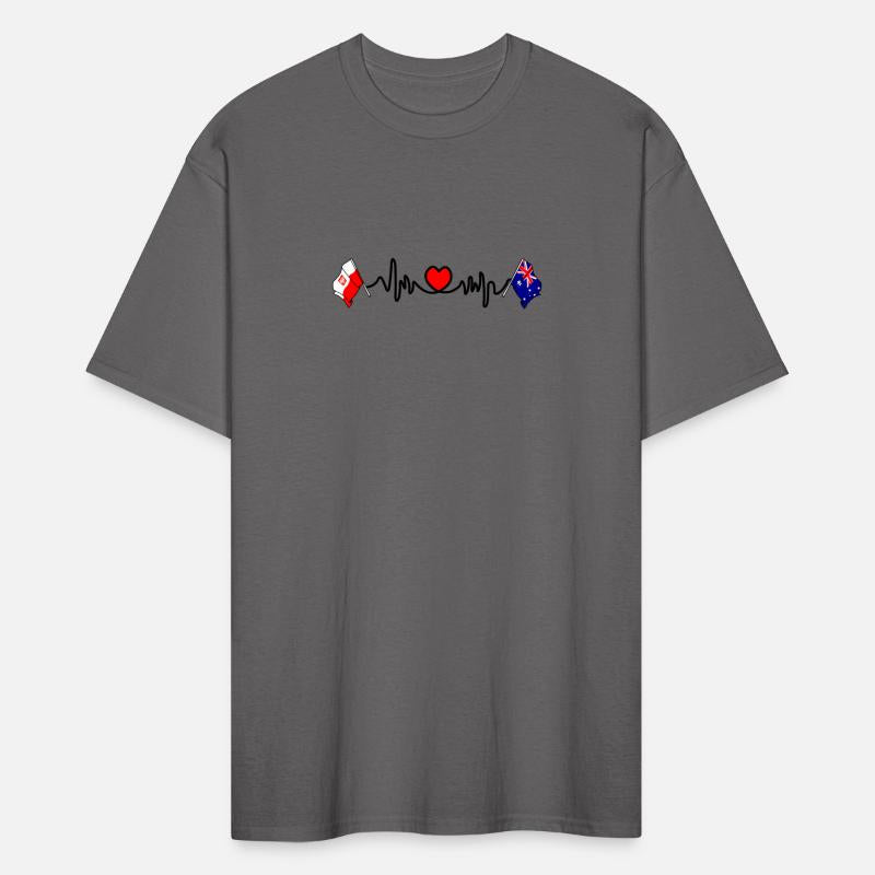 Cardio heart flag Poland and flag Australia