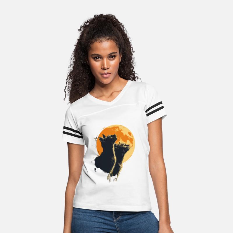 Charming Cat Duo with Moon for a Cat Lover