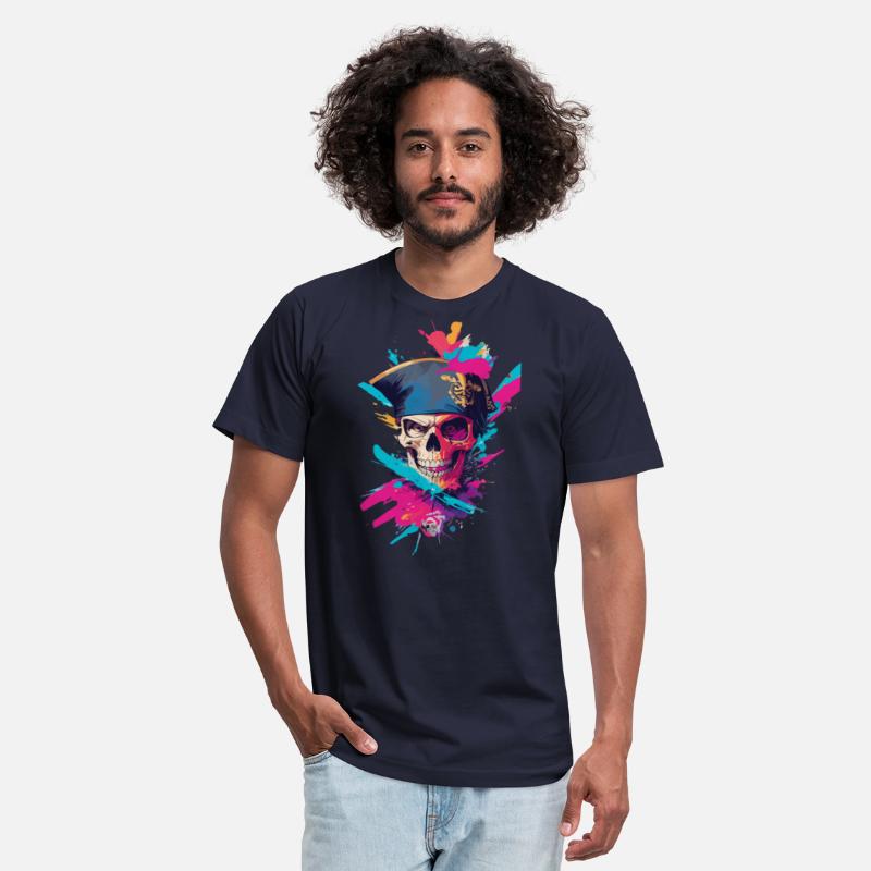Colorful Pirate Skull Premium T shirt