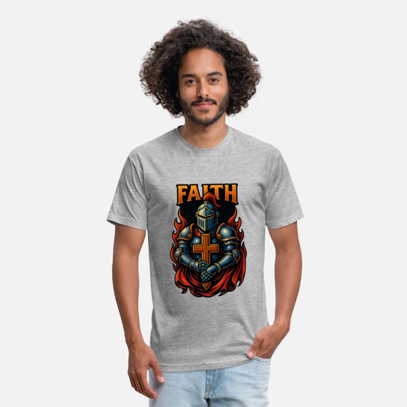 Faith and Strength T-Shirt Design – Armored Knight