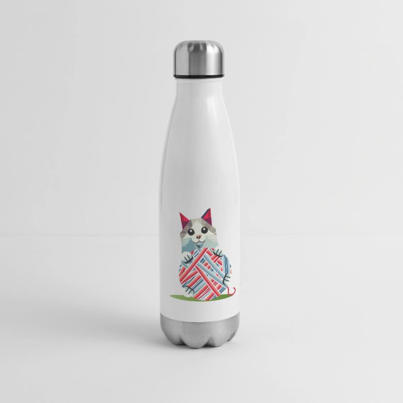 Playing cat with ball of wool - geometric motif