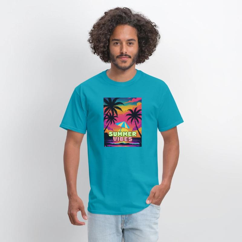 Summer Vibes Retro Sunset, Tropical Beach Palm