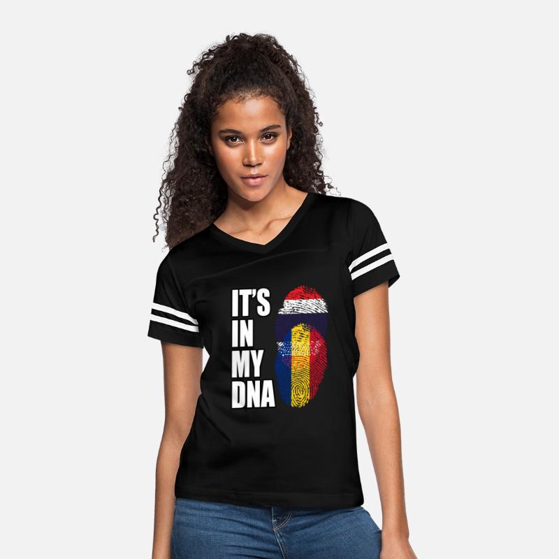 Thai And Romanian Vintage Heritage DNA Flag