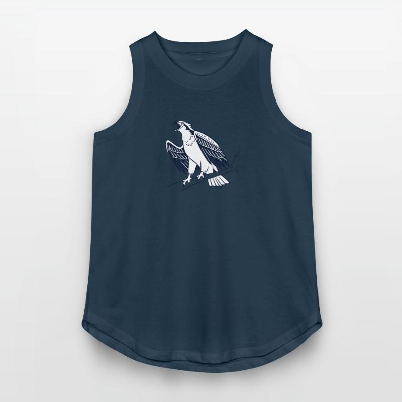 a minimalist line art of a osprey stretchin