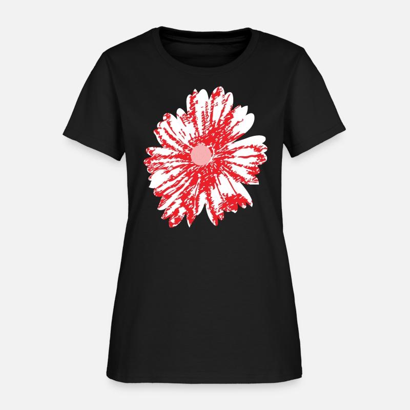 A vibrant red graphic design featuring abstract