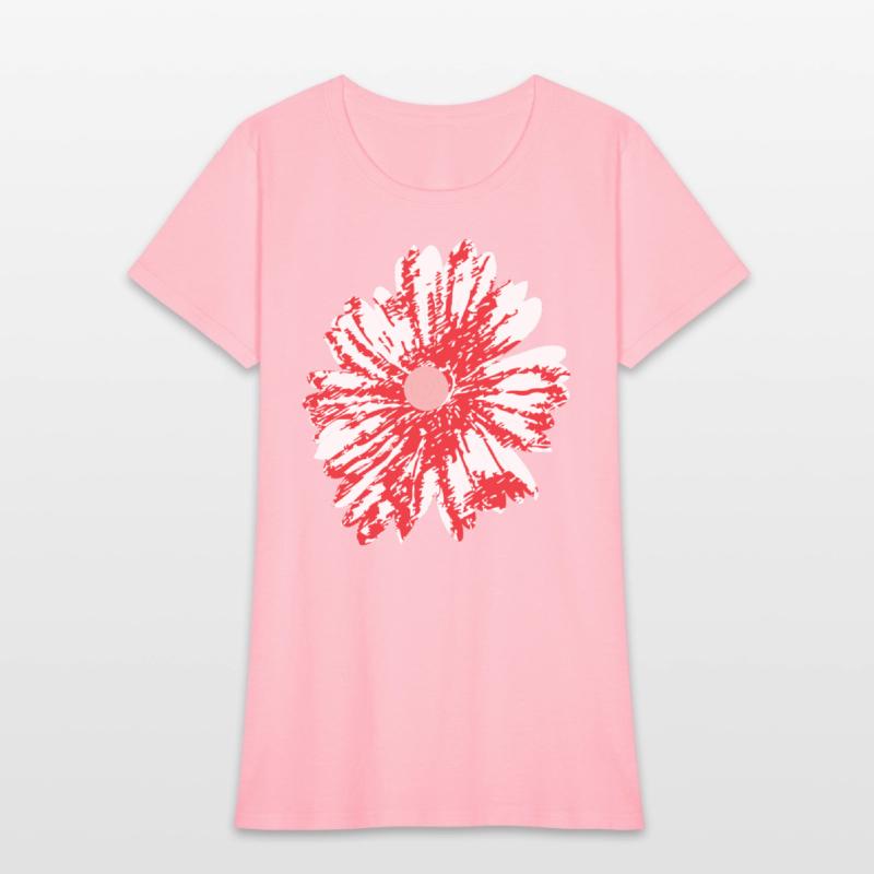 A vibrant red graphic design featuring abstract