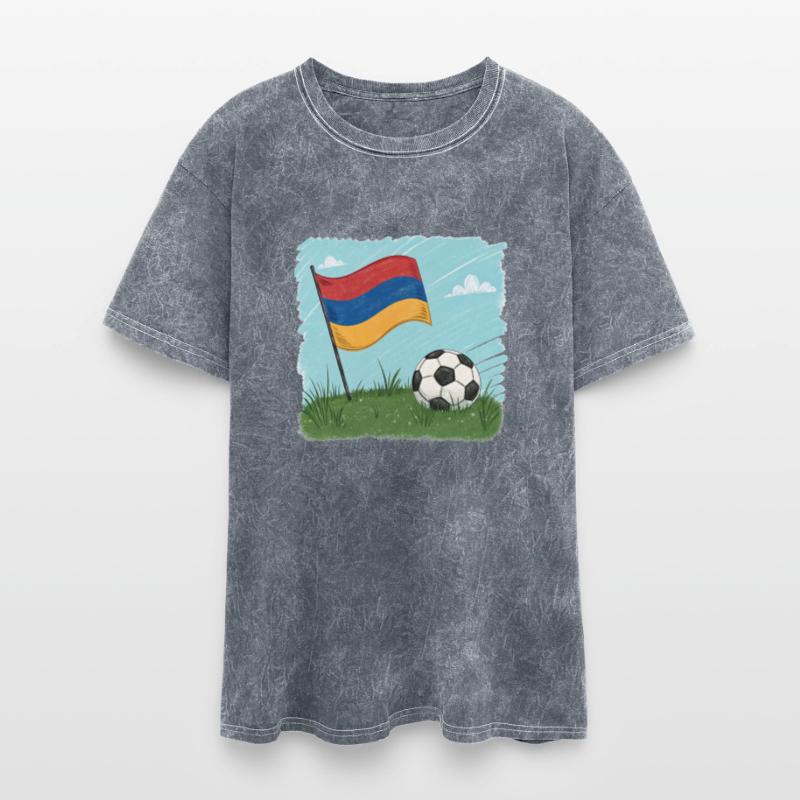 Armenia flag and soccer ball