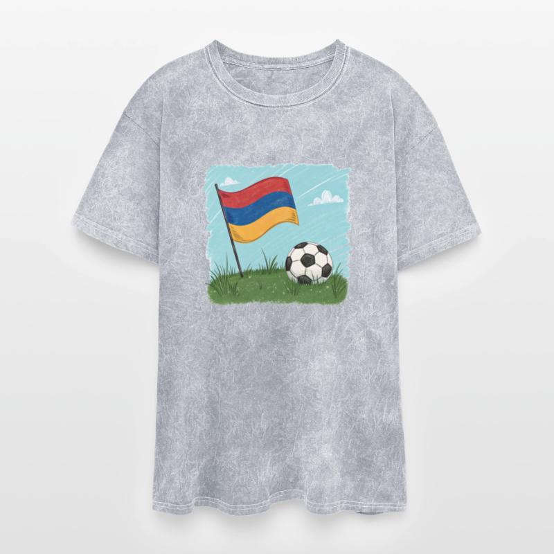 Armenia flag and soccer ball