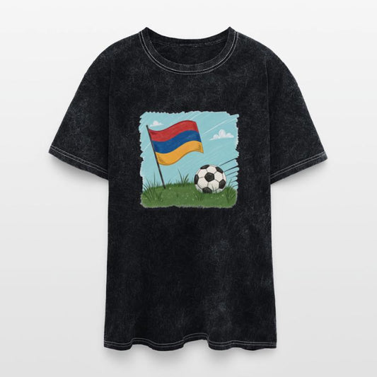 Armenia flag and soccer ball