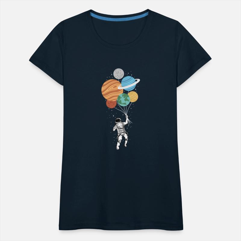 Astronaut Holding Planet Balloons Solar System Spa