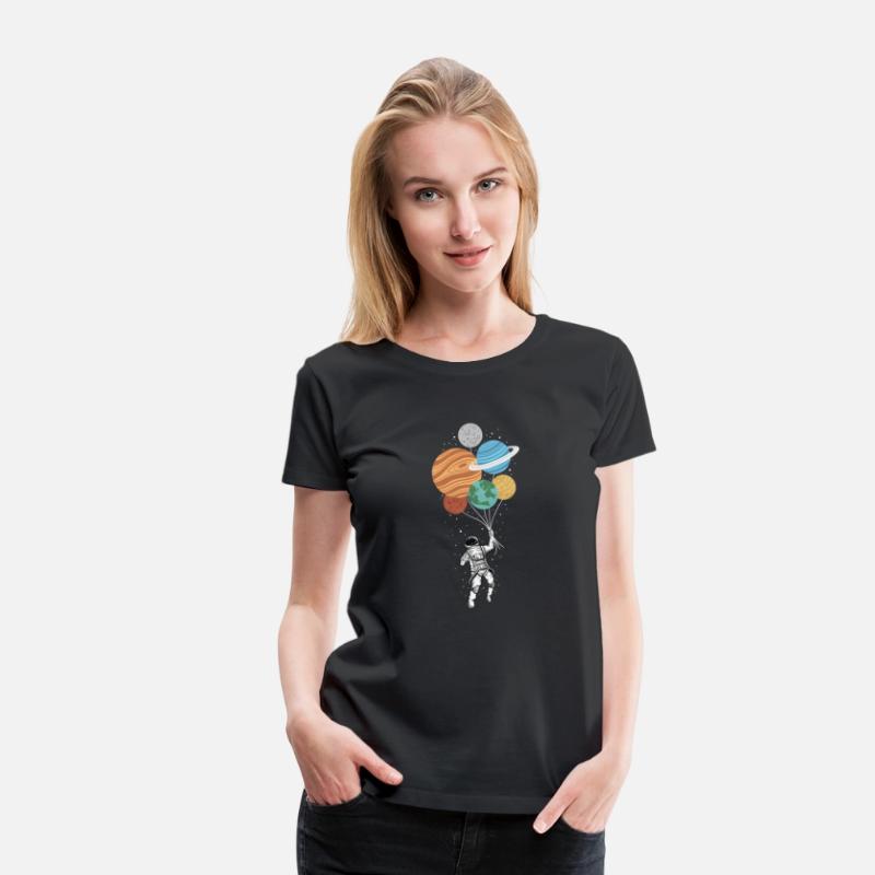 Astronaut Holding Planet Balloons Solar System Spa