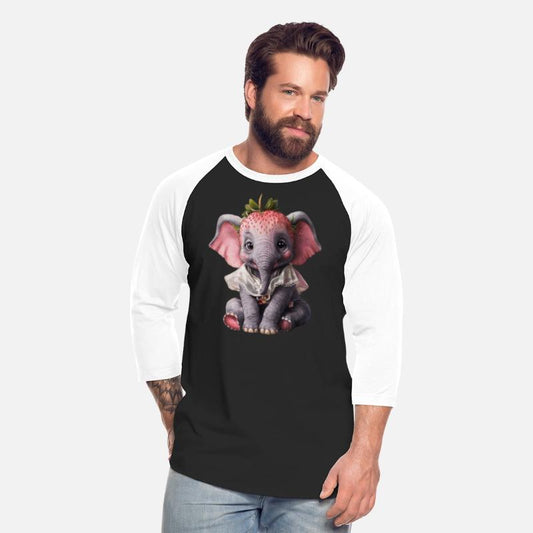 Baby Elephant Wearing a Strawberry Crown