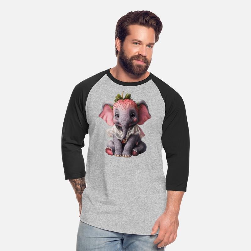 Baby Elephant Wearing a Strawberry Crown