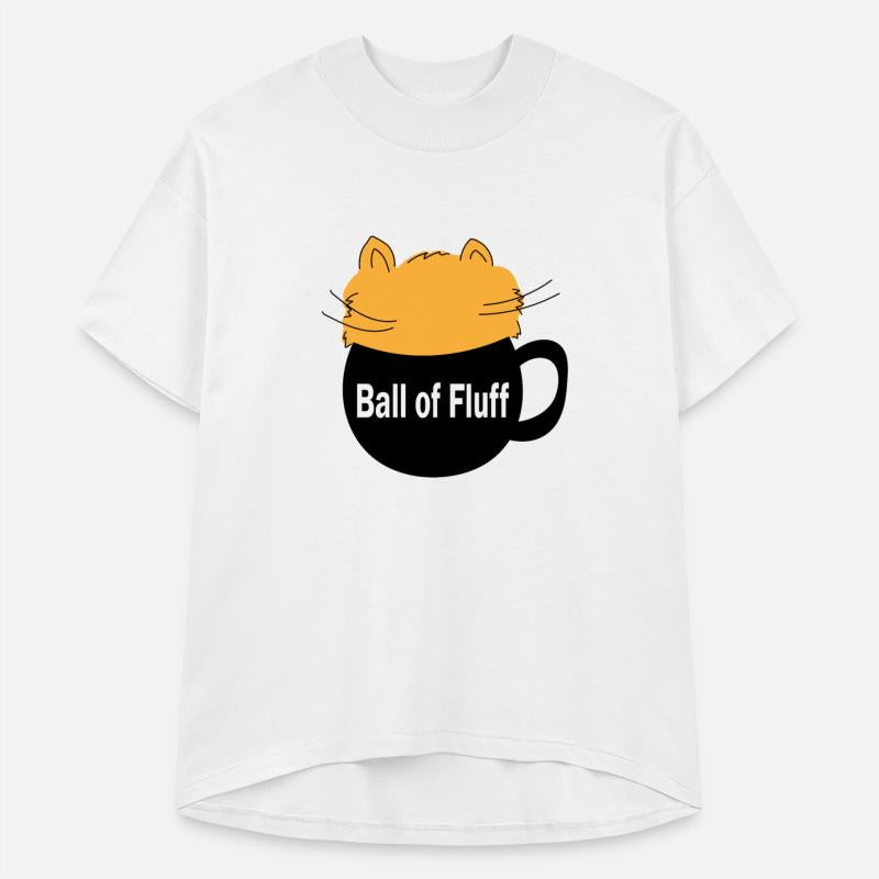 Ball of fluff on a cup, with a cat coming out