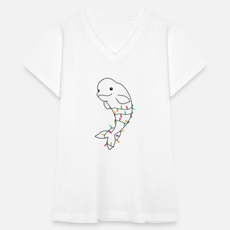 Beluga Whale Merry Christmas Winter Animals Whales