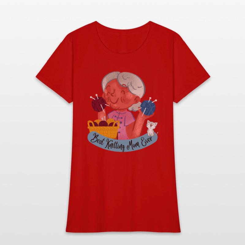 Best Knitting Mom Ever, with kitty