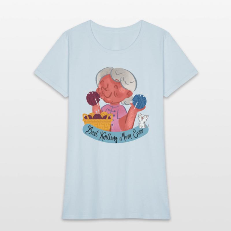 Best Knitting Mom Ever, with kitty