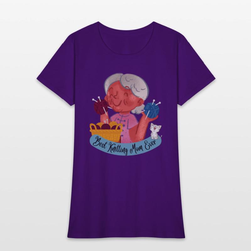 Best Knitting Mom Ever, with kitty