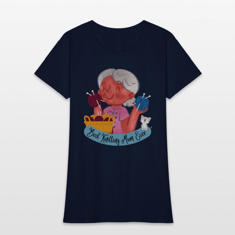 Best Knitting Mom Ever, with kitty