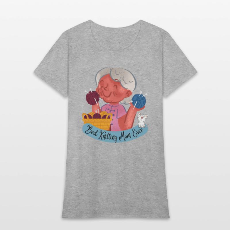 Best Knitting Mom Ever, with kitty