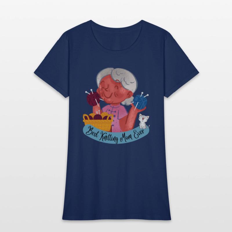 Best Knitting Mom Ever, with kitty