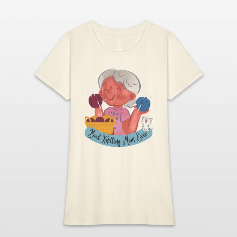 Best Knitting Mom Ever, with kitty