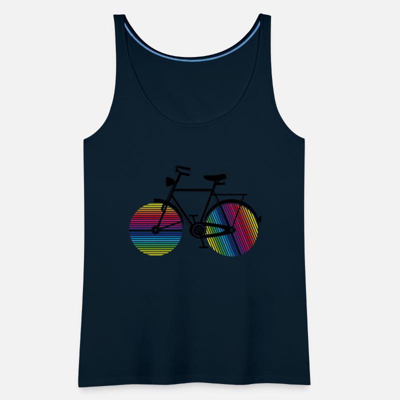 bicycle with colorful wheels in a rainbow look