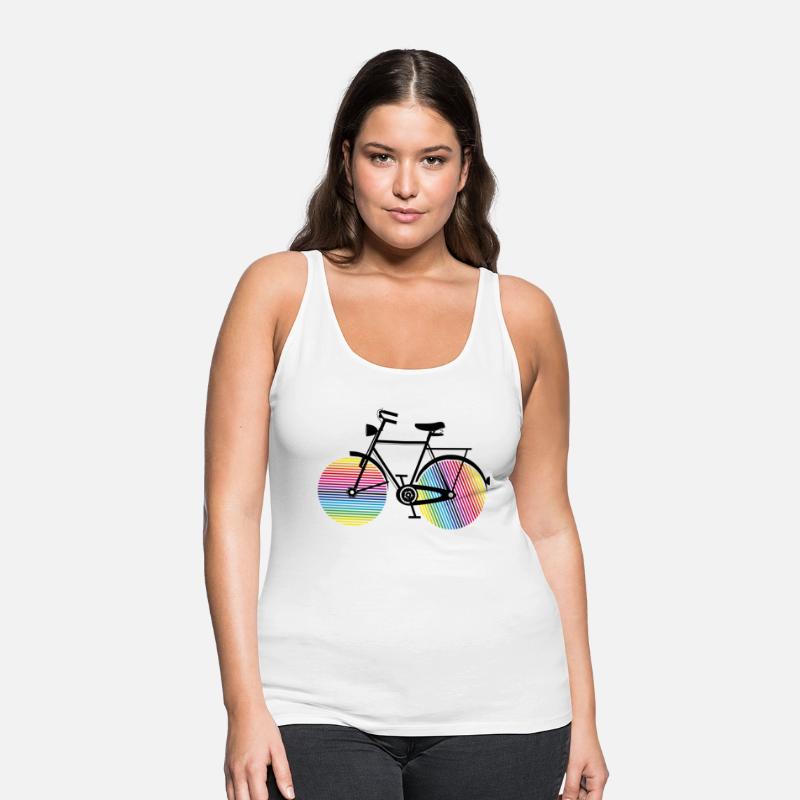 bicycle with colorful wheels in a rainbow look