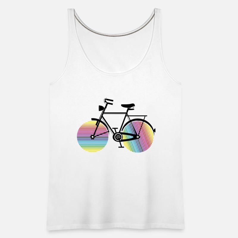 bicycle with colorful wheels in a rainbow look