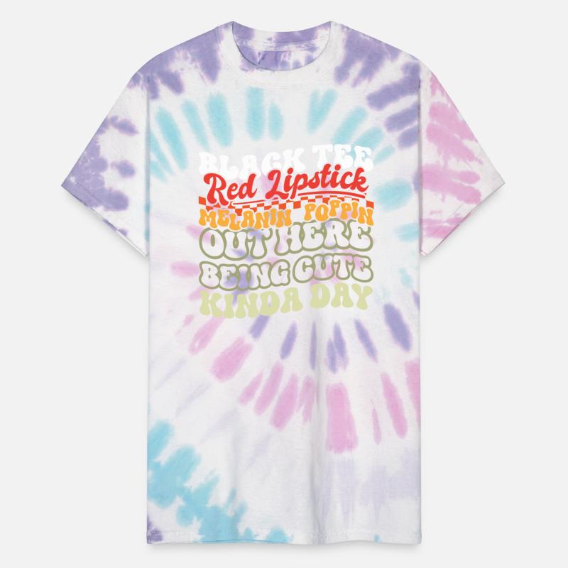 Black tee Red Lipsticks design