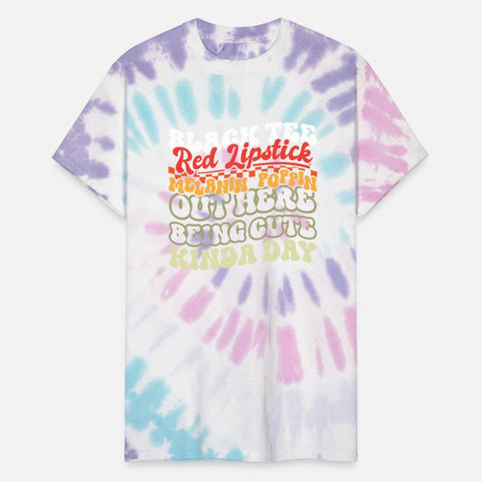 Black tee Red Lipsticks design