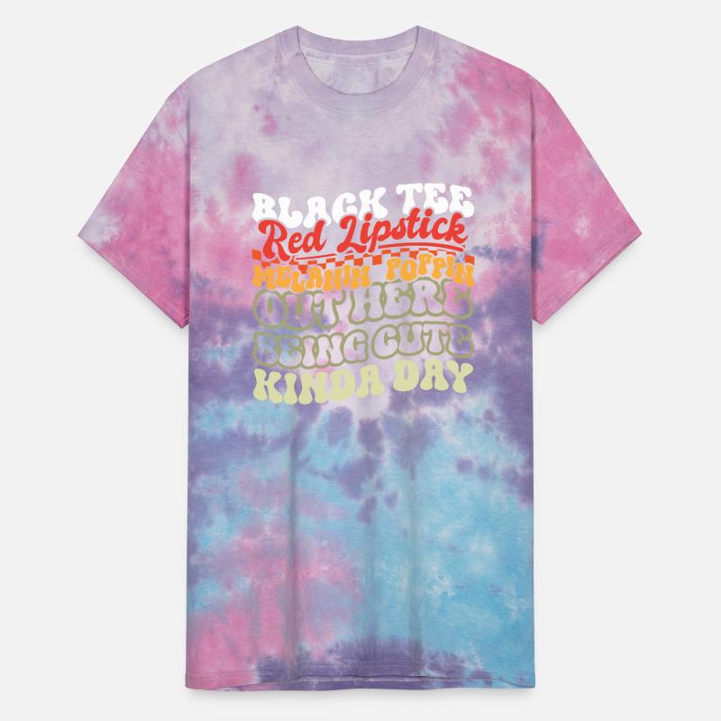 Black tee Red Lipsticks design