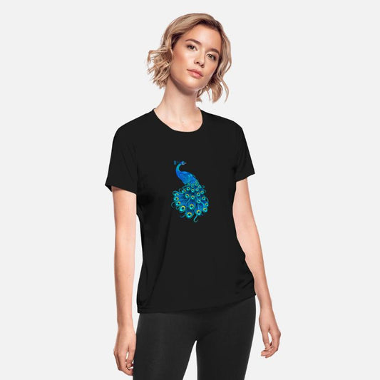 Blue Peacock Print Teal Feathers Bird Lover Men Wo