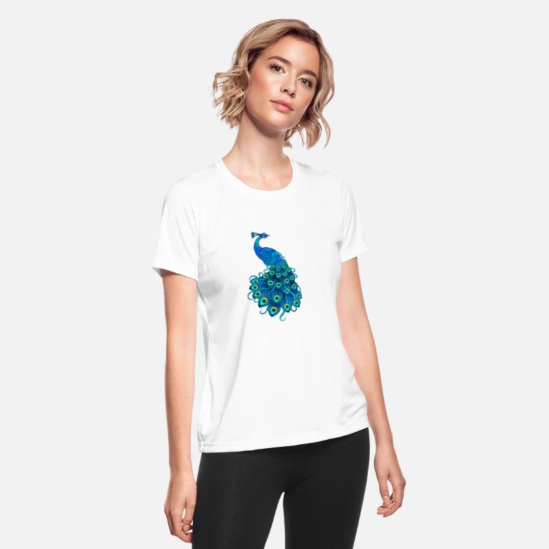 Blue Peacock Print Teal Feathers Bird Lover Men Wo