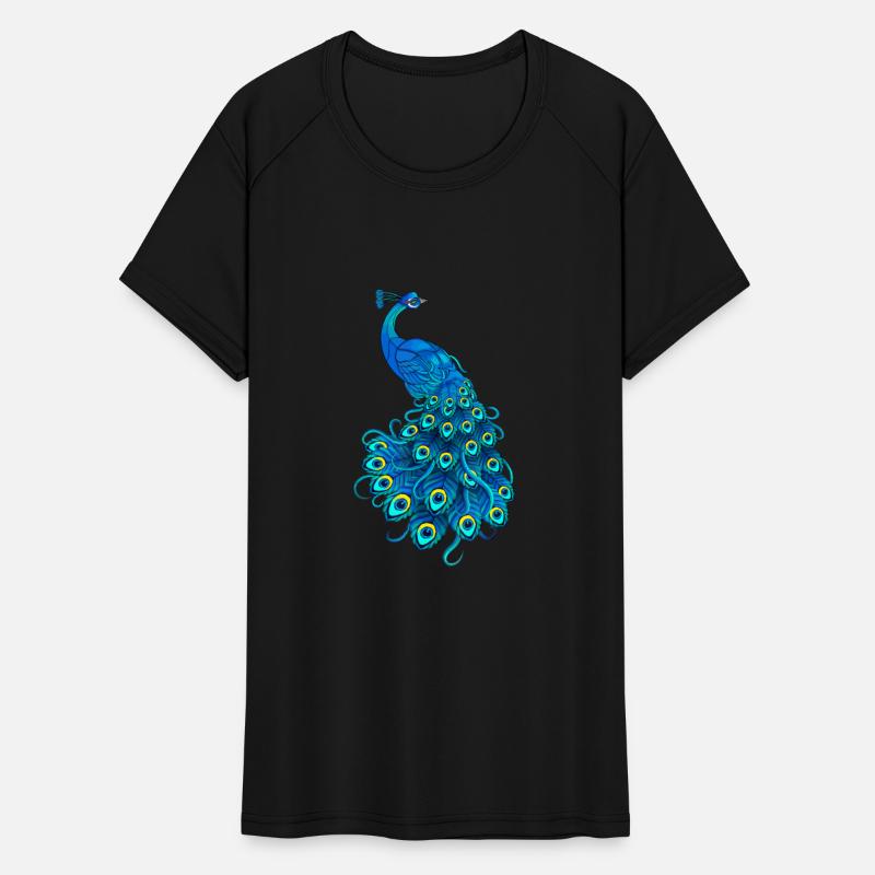 Blue Peacock Print Teal Feathers Bird Lover Men Wo