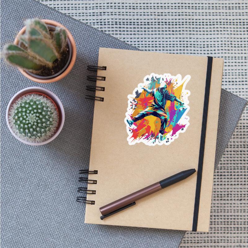 Breakdancer's Elegance in Motion Colorful