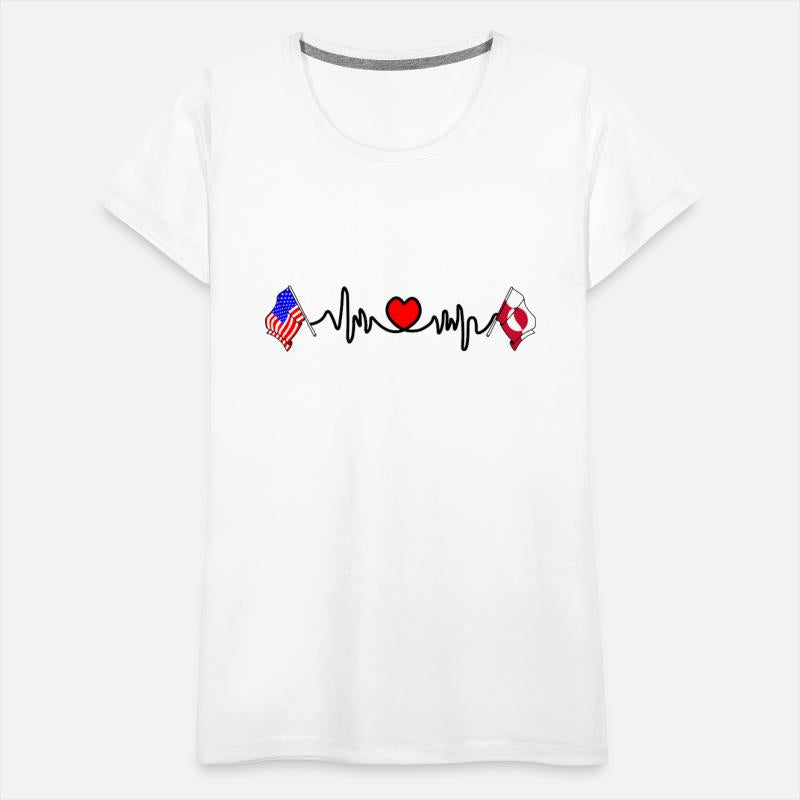 Cardio Heart Flag USA and Flag Greenland