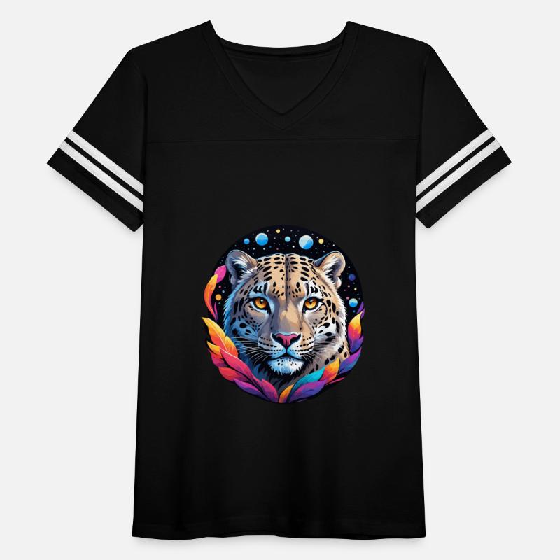 Celestial Snow Leopard - Vibrant Cosmic Portrait