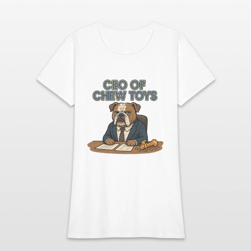 CEO Bulldog Chew Toy Boss Cartoon Design 1
