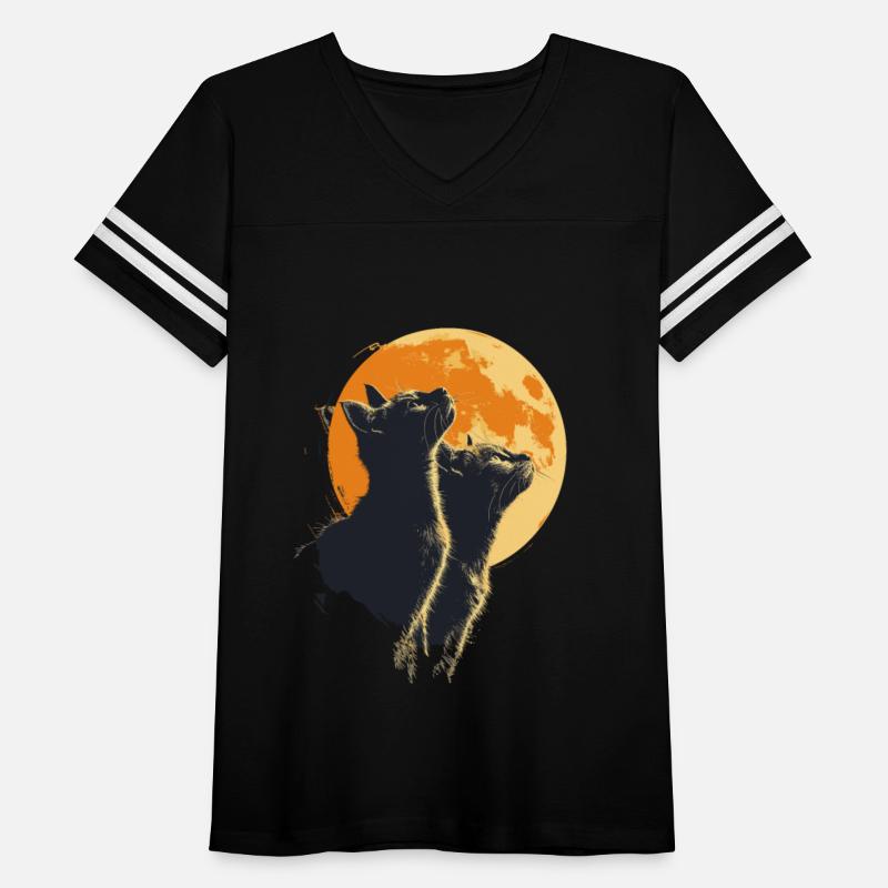 Charming Cat Duo with Moon for a Cat Lover