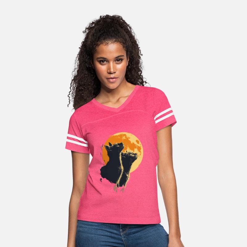 Charming Cat Duo with Moon for a Cat Lover