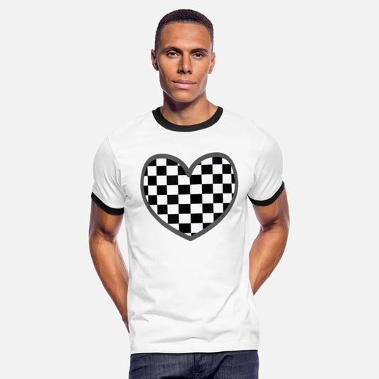 Checkered heart black white Chess