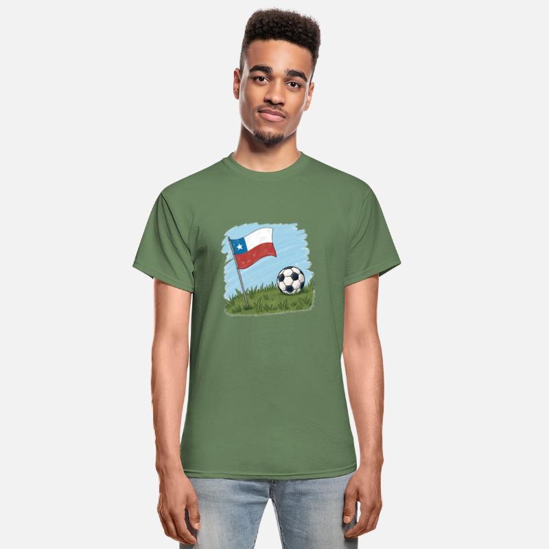 Chile flag and soccer ball