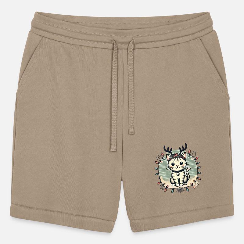 Christmas Cat With Antlers And Lights