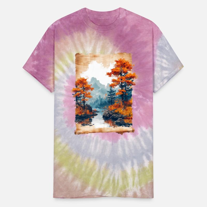 Classic Scenery Papyrus Scroll Onsen Japanese Art