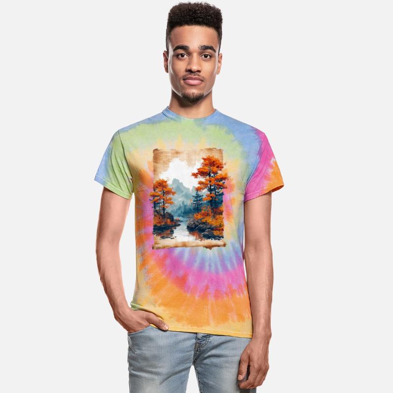 Classic Scenery Papyrus Scroll Onsen Japanese Art