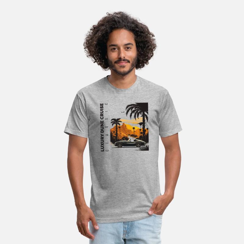 Classic sports car on mountains with palm