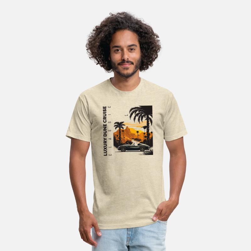 Classic sports car on mountains with palm